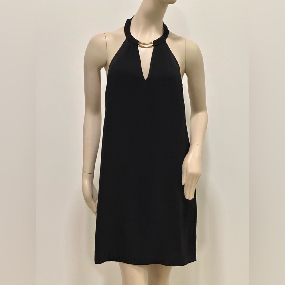 BCBGMAXAZRIA “Kiley” Black Halter Mini Dress – NWT – Size L
